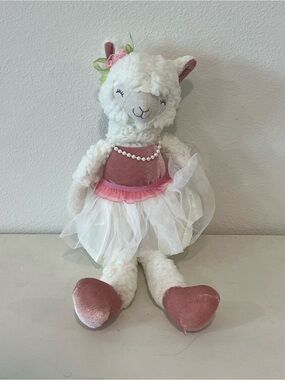 Bella Lux 17” Easter Lamb Plush Shelf Sitter Tutu Dress